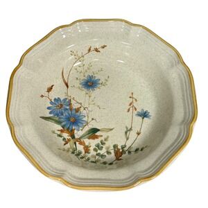 Mikasa Blue Daisies VTG EB804 Stoneware Blue Floral Soup Pasta Bowl Japan MCM